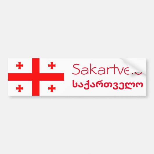 Vlag van de Republiek Georgië Bumpersticker (Voorkant)