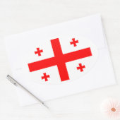 Vlag van de Republiek Georgië Ovale Sticker (Envelop)