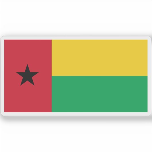 Vlag van de Republiek Guinee-Bissau Sticker (Voorkant)