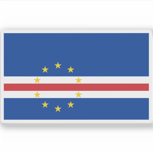 Vlag van de Republiek Kaapverdië (Kaapverdië) Sticker (Voorkant)