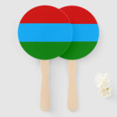 Vlag van de Republiek Karelië Handwaaier (Voorkant en achterkant)