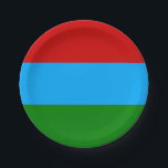 Vlag van de Republiek Karelië Papieren Bordje<br><div class="desc">Patriottische vlag van de Republiek Karelië</div>