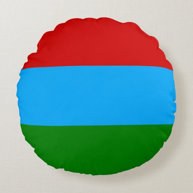 Vlag van de Republiek Karelië Rond Kussen (Voorkant)
