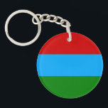 Vlag van de Republiek Karelië Sleutelhanger<br><div class="desc">Patriottische vlag van de Republiek Karelië</div>
