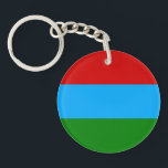 Vlag van de Republiek Karelië Sleutelhanger<br><div class="desc">Patriottische vlag van de Republiek Karelië</div>