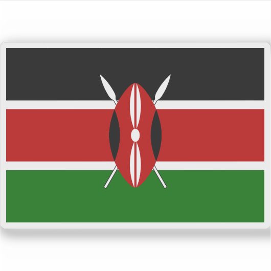Vlag van de Republiek Kenia Sticker (Voorkant)