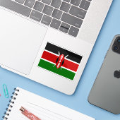 Vlag van de Republiek Kenia Sticker (Laptop met iPhone)