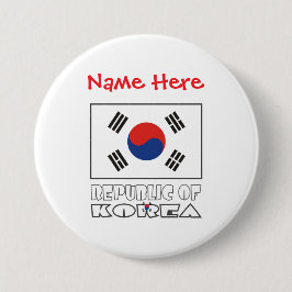 Vlag van de Republiek Korea Persoonlijk gemaakt Ronde Button 7,6 Cm