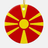 Vlag van de Republiek Macedonië Keramisch Ornament (Voorkant)