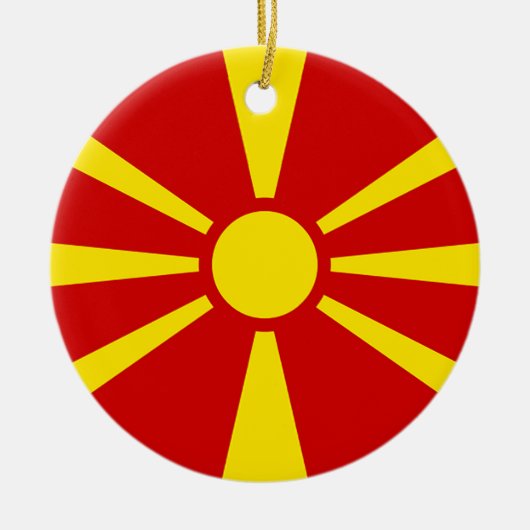 Vlag van de Republiek Macedonië Keramisch Ornament (Voorkant)
