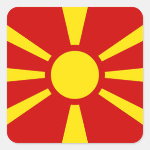 Vlag van de Republiek Macedonië Vierkante Sticker