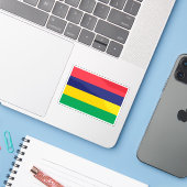 Vlag van de Republiek Mauritius Sticker (Laptop met iPhone)