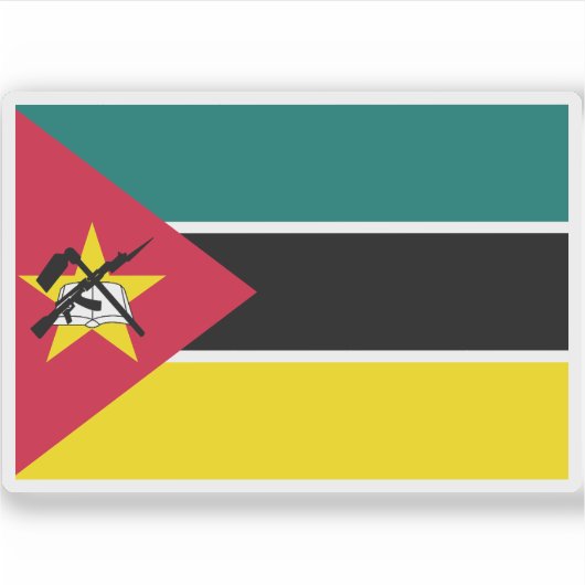 Vlag van de Republiek Mozambique Sticker (Voorkant)