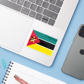 Vlag van de Republiek Mozambique Sticker (Laptop met iPhone)