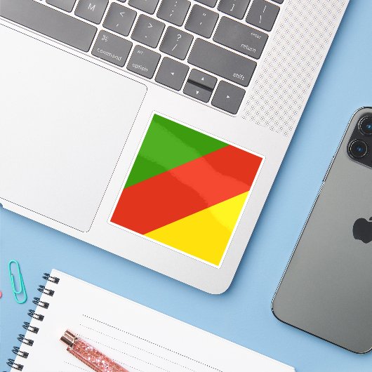 Vlag van de Republiek Piratini Sticker (Laptop met iPhone)