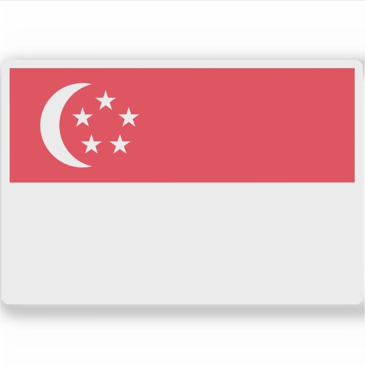 Vlag van de Republiek Singapore Sticker (Voorkant)