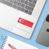 Vlag van de Republiek Singapore Sticker (Laptop met iPhone)