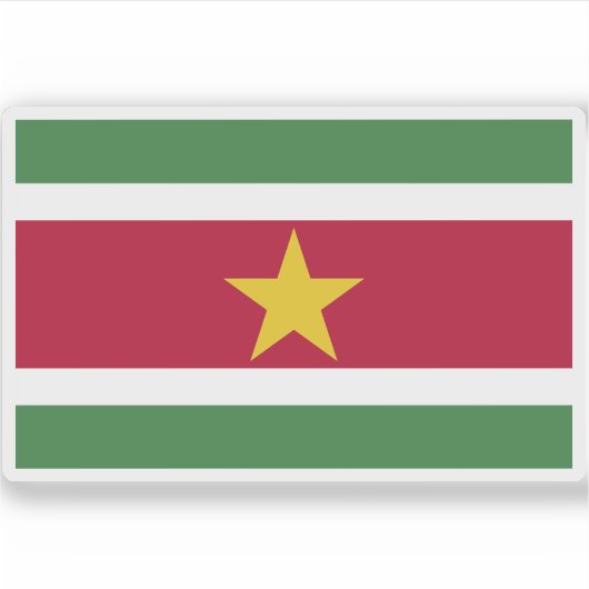 Vlag van de Republiek Suriname Sticker (Voorkant)