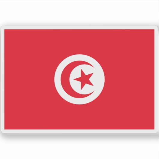 Vlag van de Republiek Tunesië Sticker (Voorkant)