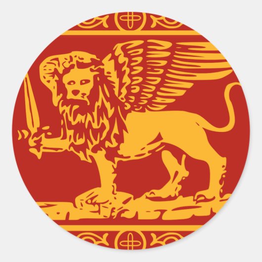 Vlag van de Republiek Venetië Ronde Sticker (Voorkant)