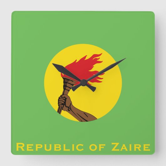Vlag van de Republiek Zaïre Vierkante Klok (Voorkant)