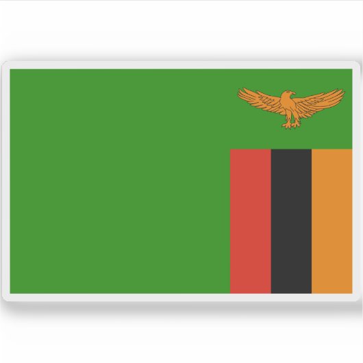 Vlag van de Republiek Zambia Sticker (Voorkant)