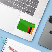 Vlag van de Republiek Zambia Sticker (Laptop met iPhone)