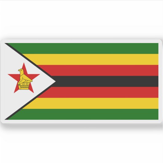 Vlag van de Republiek Zimbabwe Sticker (Voorkant)