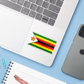 Vlag van de Republiek Zimbabwe Sticker (Laptop met iPhone)