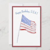 Vlag van de Rode Blauwe Florals van de vierde juli Kaart (Achterkant)