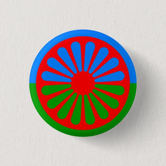 Vlag van de Roma Ronde Button 3,2 Cm (Voorkant)