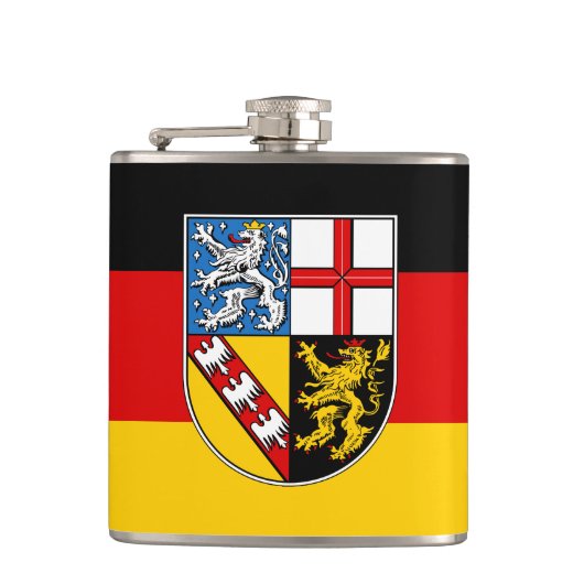 Vlag van de Saarland Hip-fles Heupfles (Voorkant)