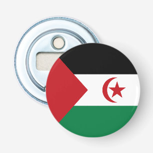 Vlag van de Sahrawi Arabische Democratische Republ Button Flesopener