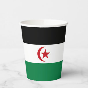 Vlag van de Sahrawi Arabische Democratische Republ Papieren Bekers