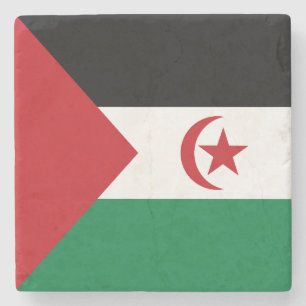 Vlag van de Sahrawi Arabische Democratische Republ Stenen Onderzetter