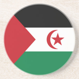 Vlag van de Sahrawi Arabische Democratische Republ Zandsteen Onderzetter