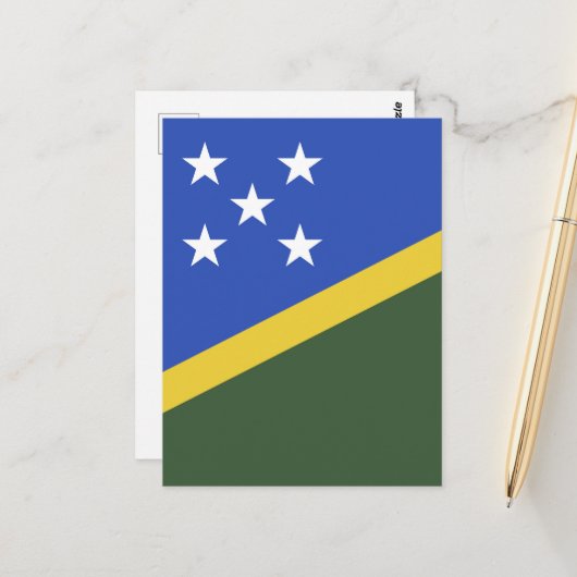 vlag van de Salomonseilanden Briefkaart (Voorkant / Achterkant in situ)