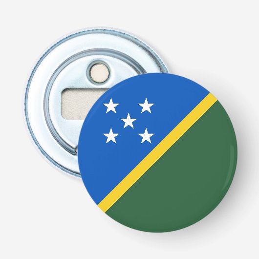 Vlag van de Salomonseilanden Button Flesopener (Voorkant)