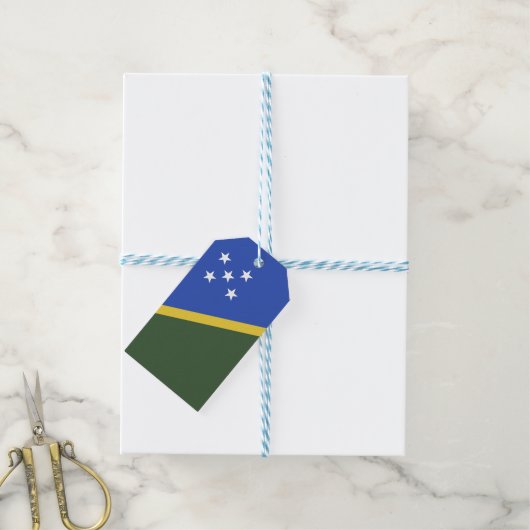 vlag van de Salomonseilanden Cadeaulabel (Met Touw)