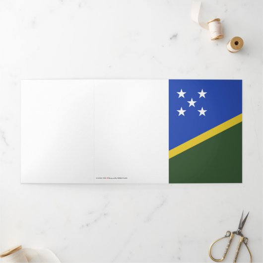 vlag van de Salomonseilanden Drieluik Kaart (Buitenkant)