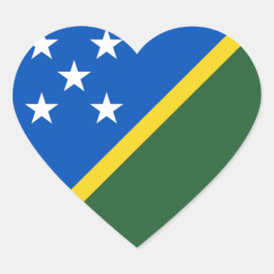 Vlag van de Salomonseilanden Hartsticker Hart Sticker
