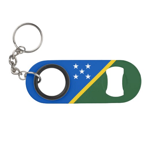 Vlag van de Salomonseilanden Mini Flessenopener (Voorkant (Horizontaal))
