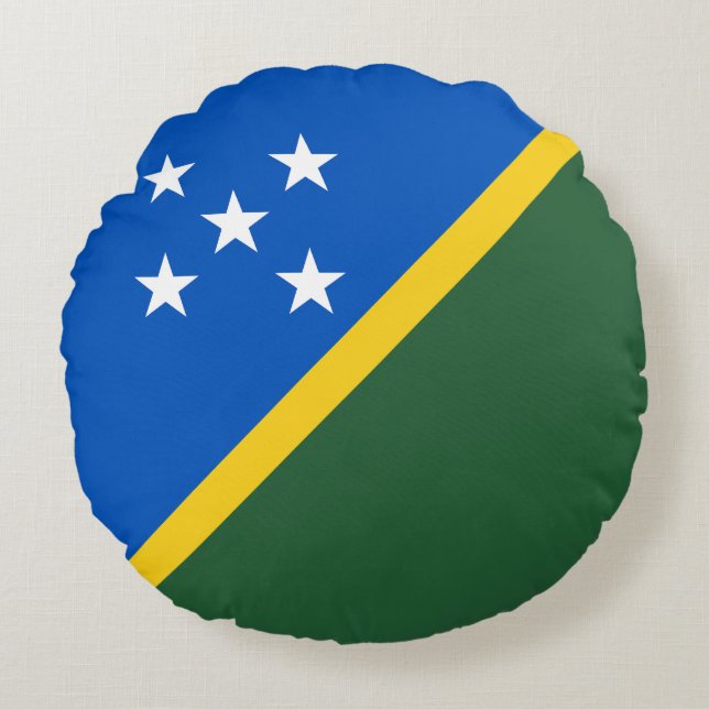 Vlag van de Salomonseilanden Rond Kussen (Voorkant)