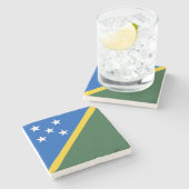Vlag van de Salomonseilanden Stenen Onderzetter (Zijkant)