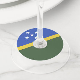 vlag van de Salomonseilanden Wijnglaslabel