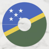 vlag van de Salomonseilanden Wijnglaslabel (Achterkant)
