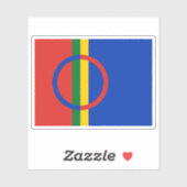 Vlag van de Sami (Sámi) mensen (1986 - Actueel) Sticker (Vel)