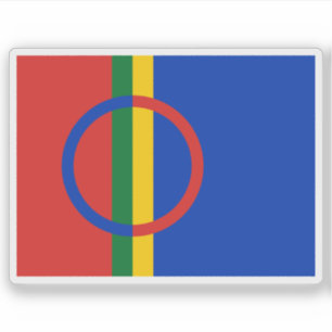 Vlag van de Sami (Sámi) mensen (1986 - Actueel) Sticker