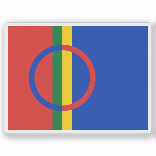 Vlag van de Sami (Sámi) mensen (1986 - Actueel) Sticker (Voorkant)