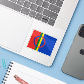 Vlag van de Sami (Sámi) mensen (1986 - Actueel) Sticker (Laptop met iPhone)